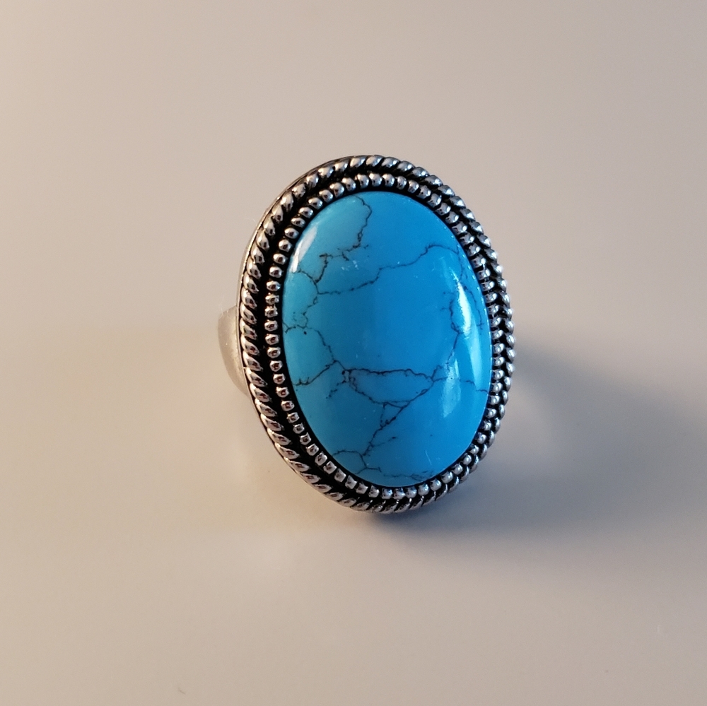 Stainless Steel Turquoise Ring